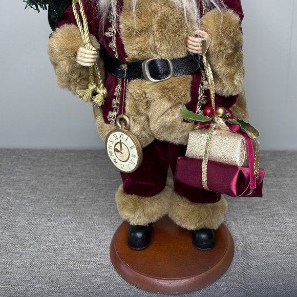 Christmas Santa Claus 15" Tall Figure Carrying Watch & Presents Decoration - Picture 3 of 14